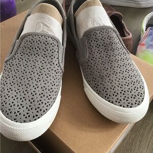 Sperry Gray Perforated Slip-On Flats